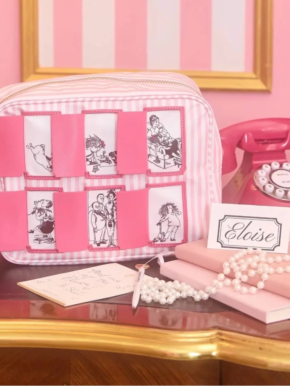 Eloise x Stoney Clover Large Pouch in Eloise Stripes